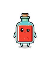 square poison bottle cartoon with an arrogant expression vector