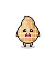 peanut illustration with apologizing expression, saying I am sorry vector