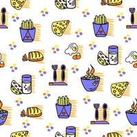 Food, bright seamless pattern vector