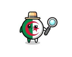 the mascot of cute algeria flag as a detective vector