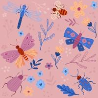 Bugs or Insects Pattern vector