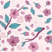 Cherry Blossom Seamless Pattern Background vector