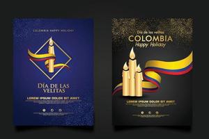 Set Colombia Day background template. vector