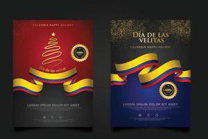 Set Colombia Day background template. vector