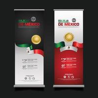 Mexico Independence Day Celebration, roll up banner set design Template. vector illustration