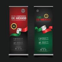 celebración del día de la independencia de méxico, plantilla de diseño de conjunto de banner enrollable. ilustración vectorial vector