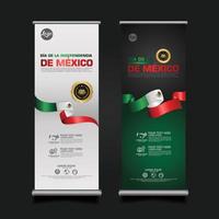 celebración del día de la independencia de méxico, plantilla de diseño de conjunto de banner enrollable. ilustración vectorial vector