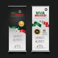 Mexico Independence Day Celebration, roll up banner set design Template. vector illustration