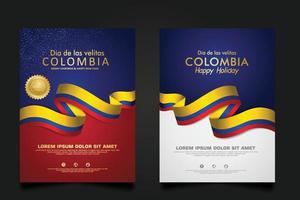 Set Colombia Day background template. vector
