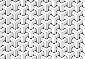 Abstract isometric Y cubes shape seamless pattern with black and white color background. vector