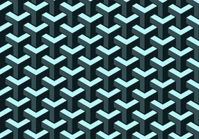 Abstract isometric Y cubes shape seamless pattern with blue color shade background. vector