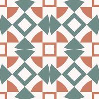 Islamic square-triangle geometric shape seamless pattern background. Ethnic persian brown-green color retro design. Use for home interior decoration elements. vector
