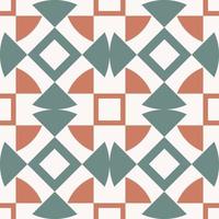 Islamic square-triangle geometric shape seamless pattern background. Ethnic persian brown-green color retro design. Use for home interior decoration elements. vector