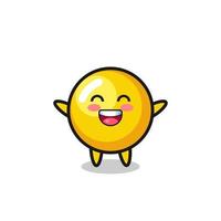 happy baby egg yolk cartoon character vector
