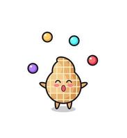 the peanut circus cartoon juggling a ball vector