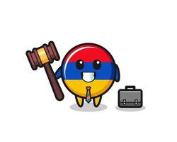 Illustration of armenia flag mascot as a lawyer vector