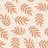 Hand-drawn seamless pattern with autumn leaves. Colorful seasonal illustration for paper and gift wrap. Fabric print design. Creative stylish background. vector