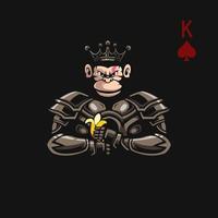 ilustración del rey mono con armadura mientras lleva un plátano
