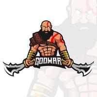 God war mascot logo design vector with modern illustration concept style for badge, emblem and tshirt printing. Warrior for gaming or esport