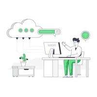 Ready to use flat illustration of cloud computing vector