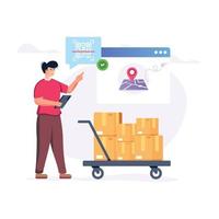 Easy to use flat illustration of delivery code vector