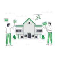 Trendy flat illustration of property dealer vector