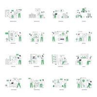 Set of Cyber Security Flat Illustrations