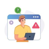 A website error flat illustration vector