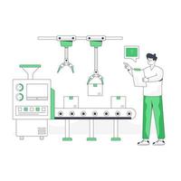 A scalable flat illustration of conveyor belt vector