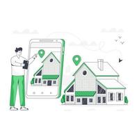 Modern flat illustration of smart home vector