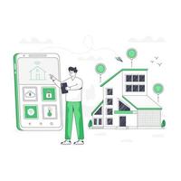 Modern flat illustration of smart home vector