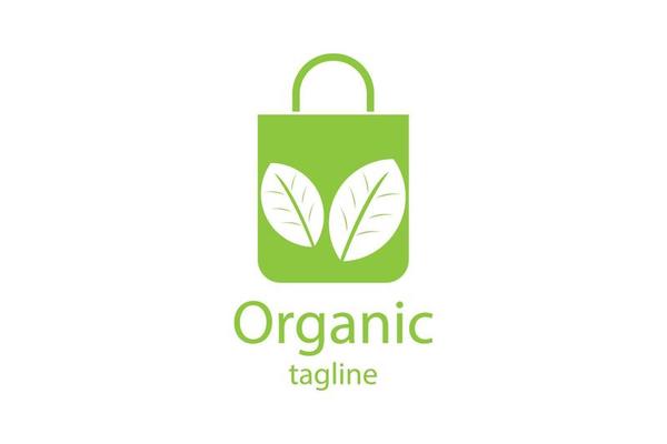 Organic Shoping Bag Logo Icon