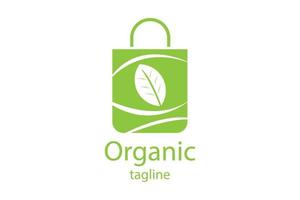 Organic Shoping Bag Logo Icon vector