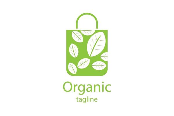 Organic Shoping Bag Logo Icon