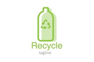 reciclar botella orgánica logo icono diseño gráfico vector