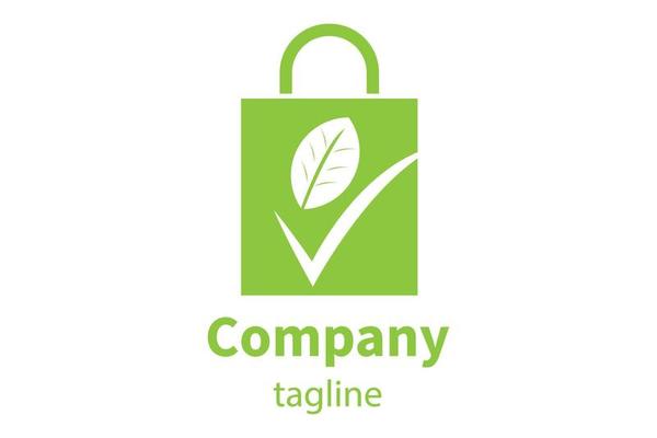 Organic Shoping Bag Logo Icon