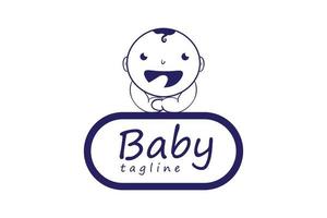 Cute Baby Logo Icon Design vector