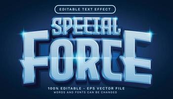 special force blue light color 3d text effect and editable text effect vector