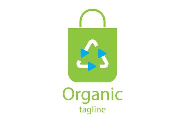 Organic Shoping Bag Logo Icon