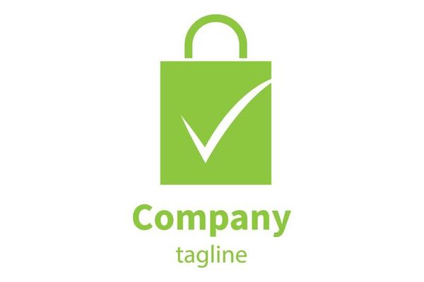 Organic Shoping Bag Logo Icon