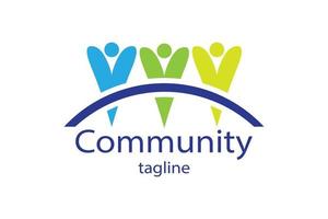 diseño de icono de logotipo de comunidad vector
