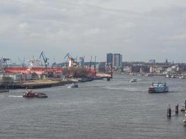 the city of Hamburg at the river elbe photo