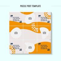 Puzzle Post Template on Social Media vector