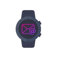 email, mail vector icon with a smart watch