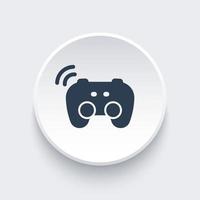 icono de gamepad, controlador de juegos inalámbrico, juegos, ilustración vectorial vector