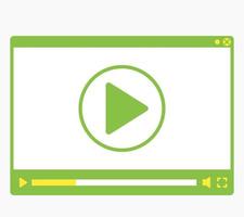 video player design, flat green version vector