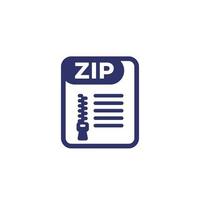 icono de archivo zip en blanco vector