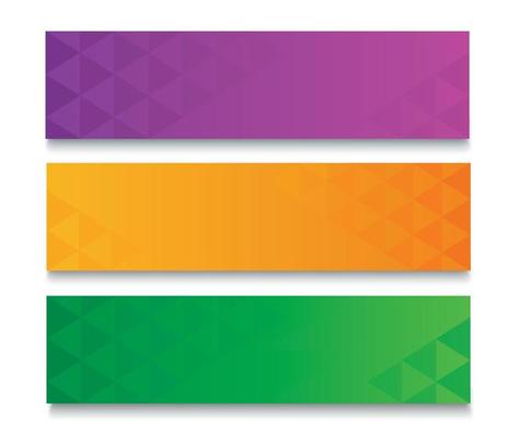 Set of modern colorful banner template. Purple, Green and Orange Banner