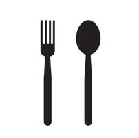 ilustración de vector de icono de cuchara y tenedor simple