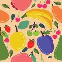 Tropical Fruit Seamless Pattern Background Concept vector